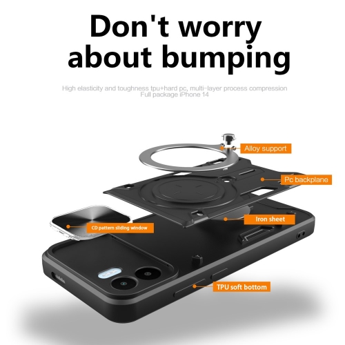 Удароустойчив калъф Rotating Kickstand за Xiaomi Redmi A1 / A2, Черен