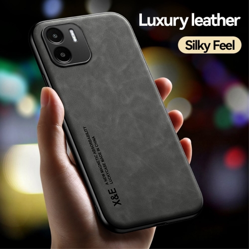 Удароустойчив калъф Leather Coated за Xiaomi Redmi A1 / A2, Черен