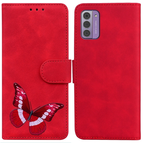 Калъф тефтер Wallet Butterfly за Nokia G42, Червен 