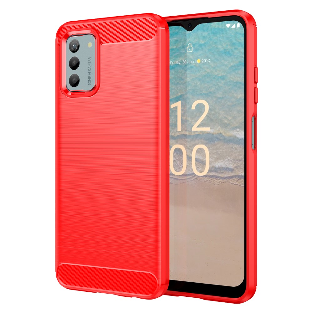 Силиконов Калъф Carbon Fibre Brushed за Nokia G42, Червен