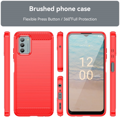 Силиконов Калъф Carbon Fibre Brushed за Nokia G42, Червен