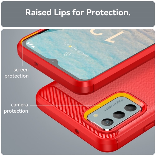 Силиконов Калъф Carbon Fibre Brushed за Nokia G42, Червен