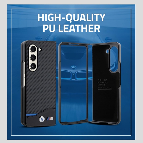 Калъф BMW M PU Carbon Blue Line за Samsung Galaxy Z Fold 5, BMHCZFD522NBCK