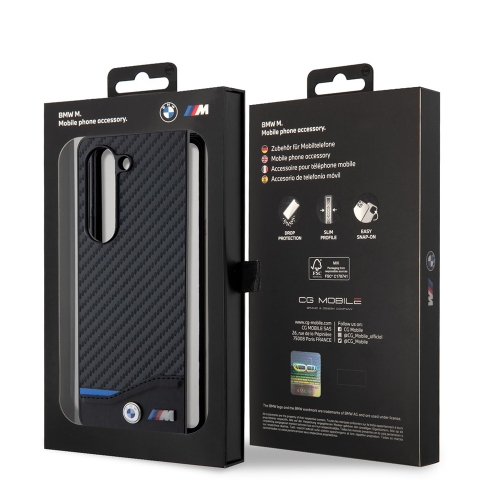 Калъф BMW M PU Carbon Blue Line за Samsung Galaxy Z Fold 5, BMHCZFD522NBCK