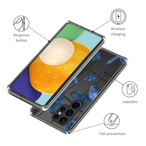 Силиконов калъф за Samsung Galaxy S24 Ultra, Сини пеперуди