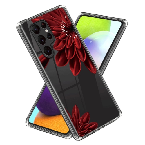 Силиконов калъф за Samsung Galaxy S24 Ultra, Червено цвете