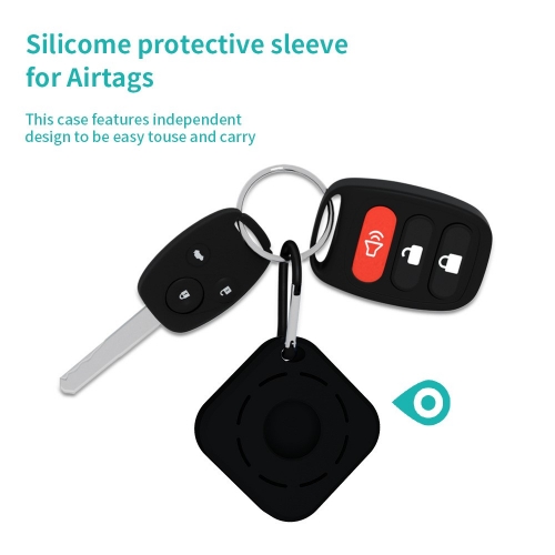 Силиконов калъф за Apple AirTag Bluetooth Locator, Черен
