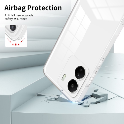 Удароустойчив калъф Hybrid Frame за Xiaomi Redmi 13C 4G, Бял
