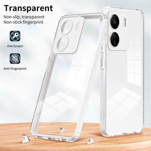 Удароустойчив калъф Hybrid Frame за Xiaomi Redmi 13C 4G, Бял