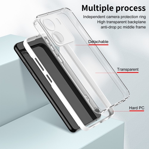 Удароустойчив калъф Hybrid Frame за Xiaomi Redmi 13C 4G, Бял