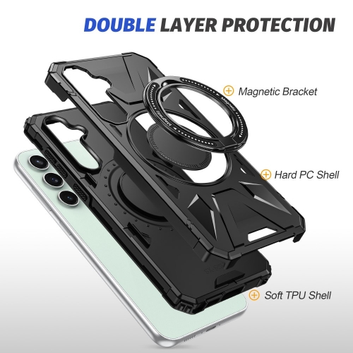 Удароустойчив калъф Rotating Kickstand за Samsung Galaxy S23 FE, Черен