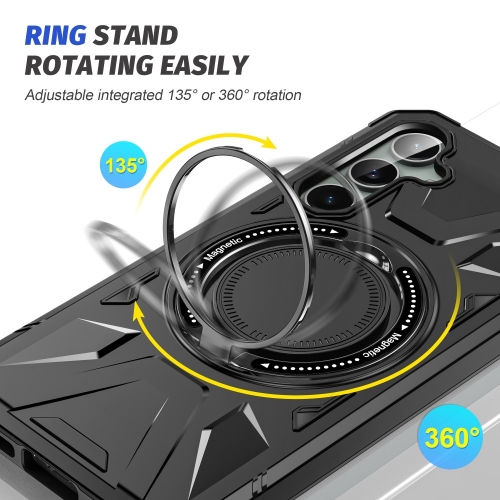 Удароустойчив калъф Rotating Kickstand за Samsung Galaxy S23 FE, Черен