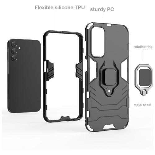 Удароустойчив Калъф Kickstand Ring за Samsung Galaxy A15, Черен