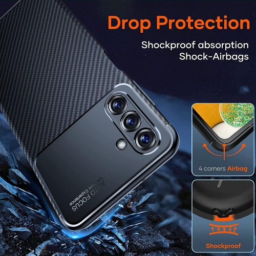 Силиконов Гръб Carbon Fiber Texture за Samsung Galaxy A15, Черен