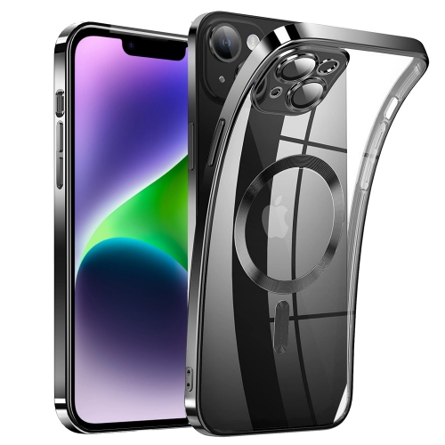 Силиконов калъф Luxury MagSF за iPhone 14, Черен