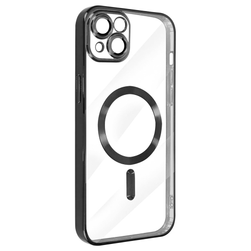 Силиконов калъф Luxury MagSF за iPhone 14, Черен