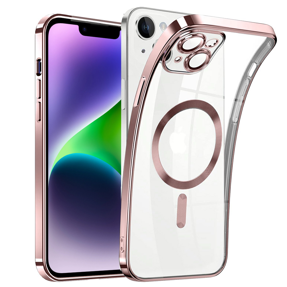 Силиконов калъф Luxury MagSF за iPhone 14, Розов
