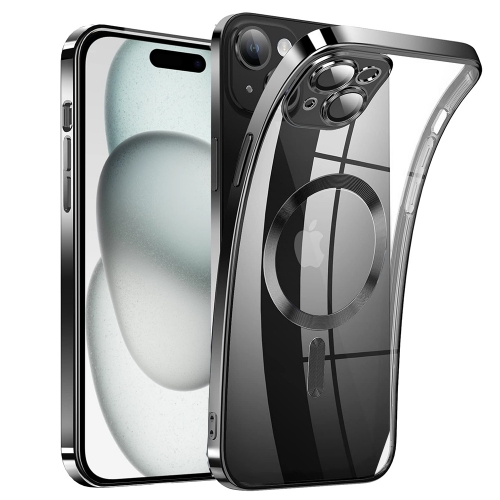 Силиконов калъф Luxury MagSF за iPhone 15 Plus, Черен