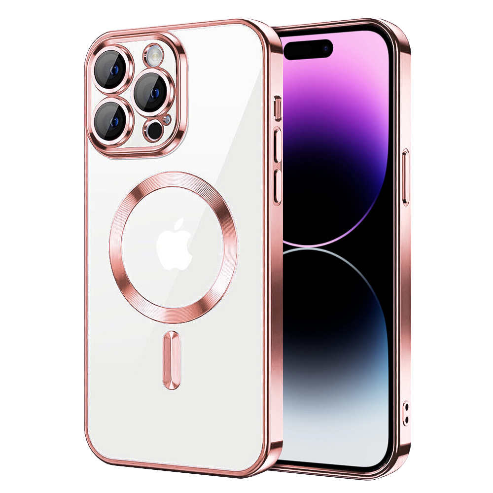 Силиконов калъф Luxury MagSF за iPhone 14 Pro, Розов