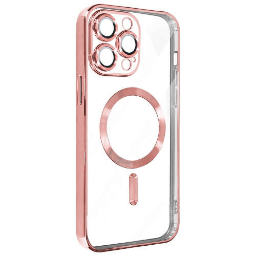 Силиконов калъф Luxury MagSF за iPhone 15 Pro Max, Розов