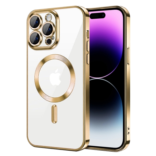 Силиконов калъф Luxury MagSF за iPhone 14 Pro, Златист
