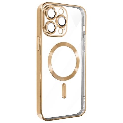 Силиконов калъф Luxury MagSF за iPhone 14 Pro, Златист