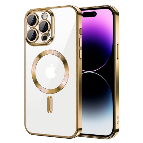 Силиконов калъф Luxury MagSF за iPhone 14 Pro Max, Златист