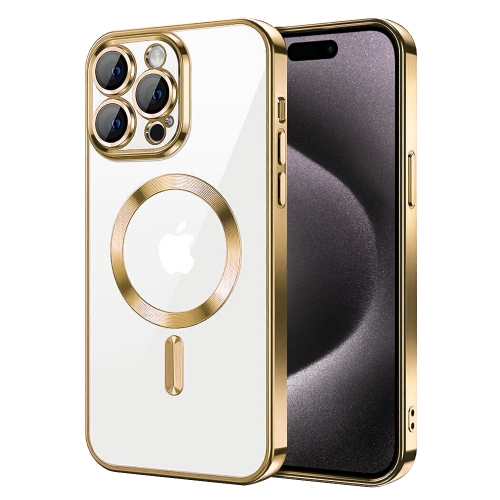 Силиконов калъф Luxury MagSF за iPhone 15 Pro, Златист