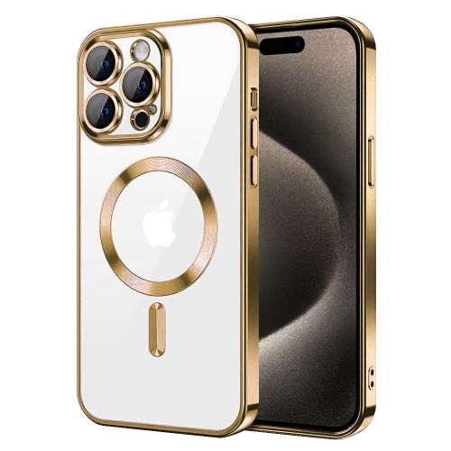 Силиконов калъф Luxury MagSF за iPhone 15 Pro Max, Златист