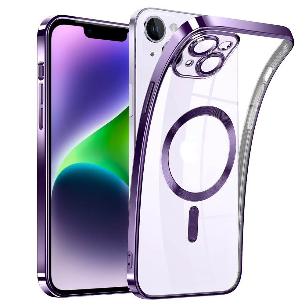 Силиконов калъф Luxury MagSF за iPhone 14, Лилав