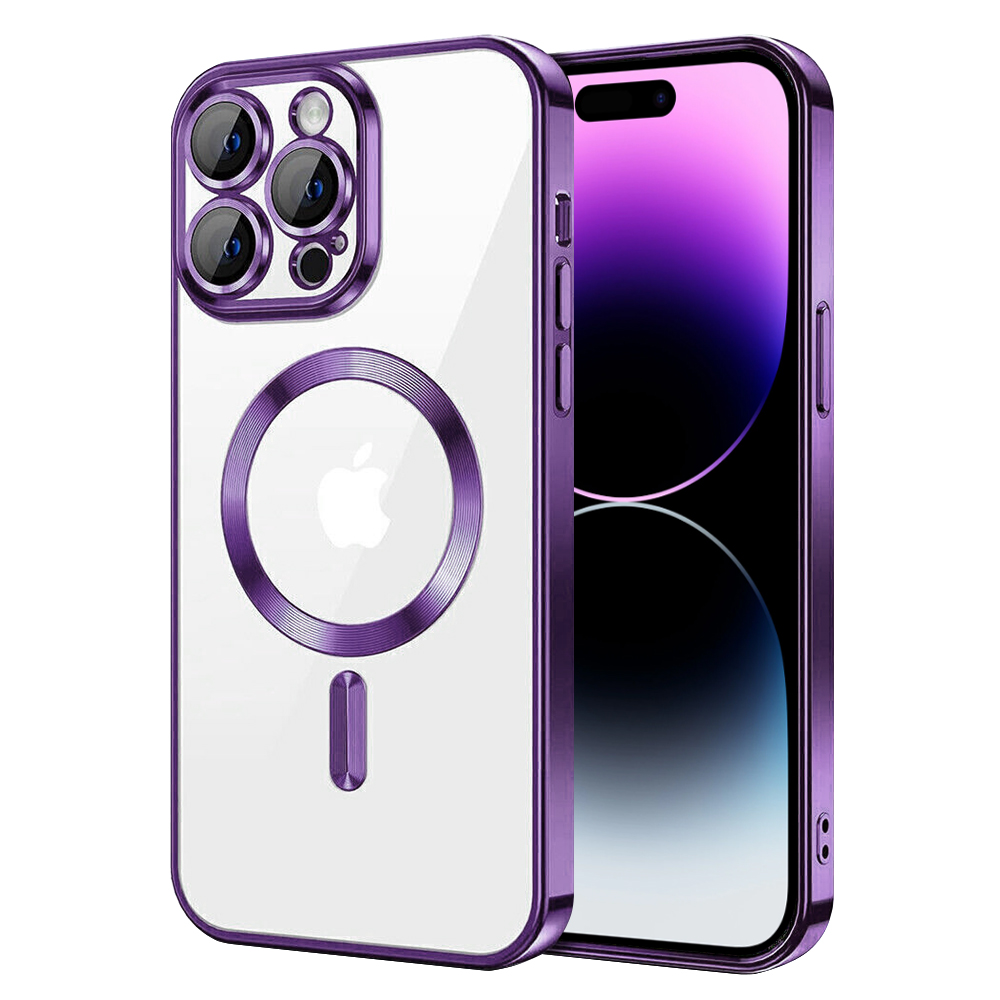 Силиконов калъф Luxury MagSF за iPhone 14 Pro Max, Лилав