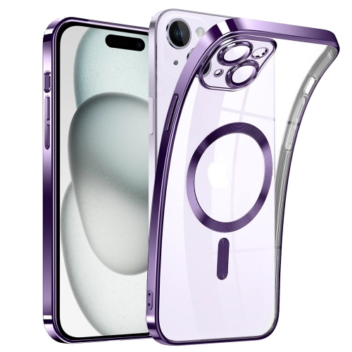 Силиконов калъф Luxury MagSF за iPhone 15, Лилав