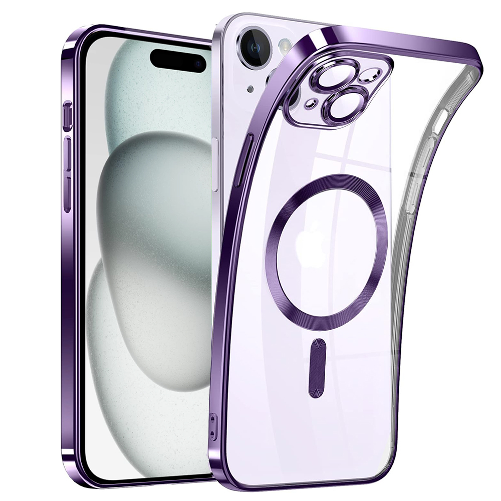Силиконов калъф Luxury MagSF за iPhone 15 Plus, Лилав