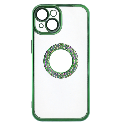 Силиконов калъф Diamond за iPhone 14, Зелен