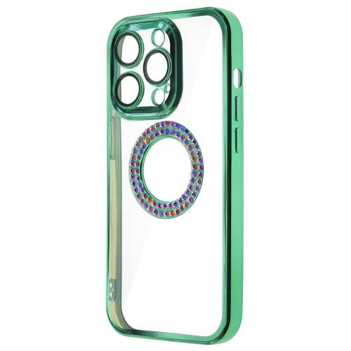 Силиконов калъф Diamond за iPhone 15, Зелен