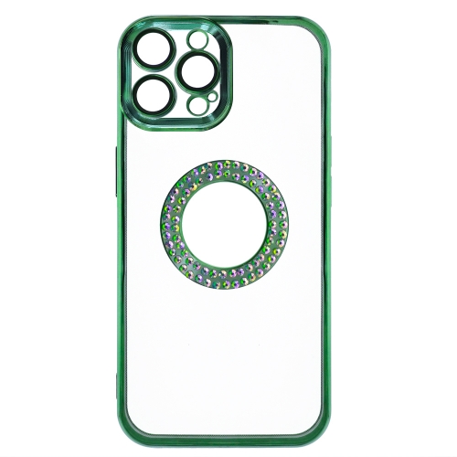 Силиконов калъф Diamond за iPhone 15, Зелен