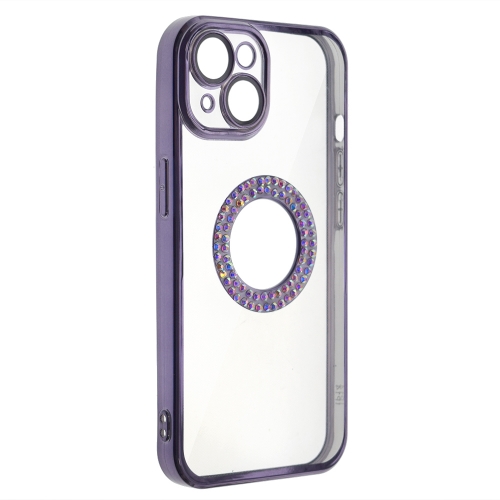 Силиконов калъф Diamond за iPhone 15, Лилав
