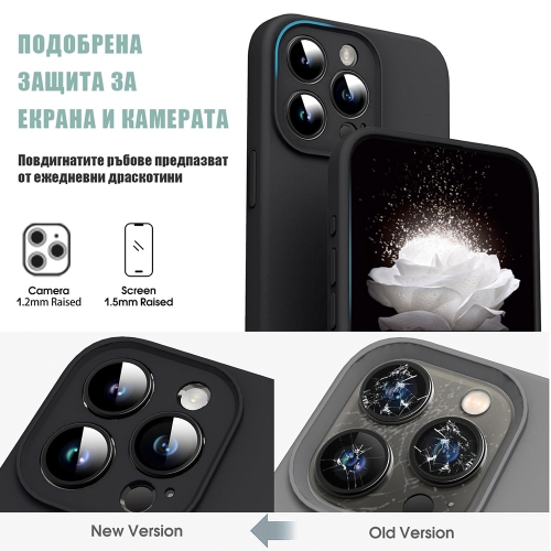 Силиконов калъф LUX Silicone за iPhone 14 Pro Max, Черен