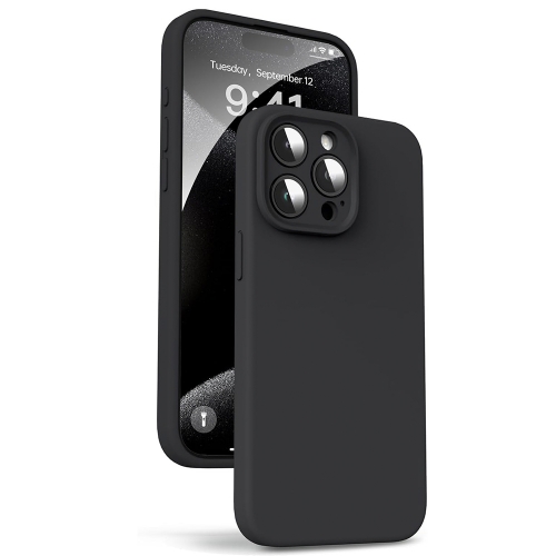 Силиконов калъф LUX Silicone за iPhone 15 Pro Max, Черен