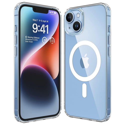 Удароустойчив калъф MagSF за iPhone 14, Прозрачен