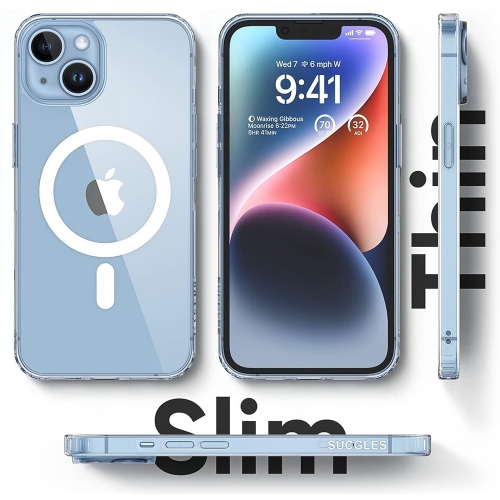 Удароустойчив калъф MagSF за iPhone 14, Прозрачен