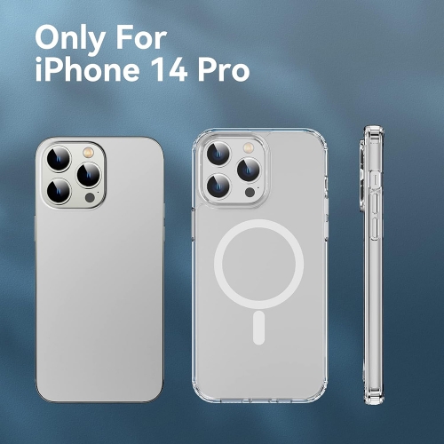 Удароустойчив калъф MagSF за iPhone 14 Pro, Прозрачен