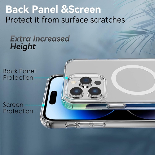 Удароустойчив калъф MagSF за iPhone 14 Pro, Прозрачен