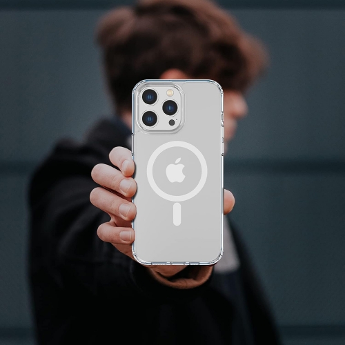 Удароустойчив калъф MagSF за iPhone 14 Pro, Прозрачен