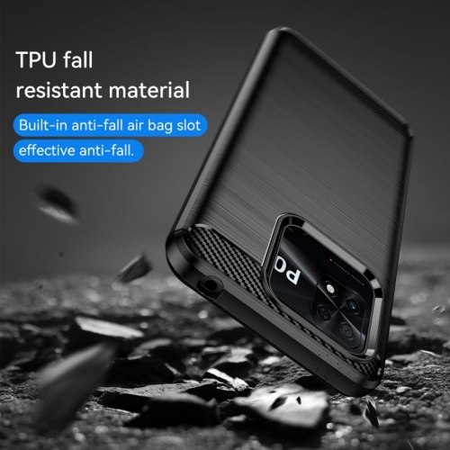 Силиконов Калъф Carbon за Xiaomi Poco C40, Черен