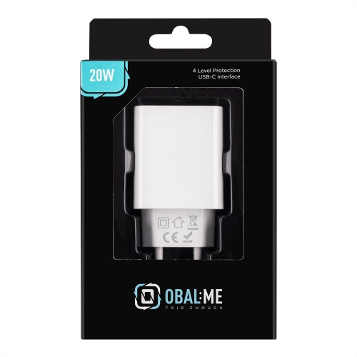 Зарядно OBAL-ME Wall Charger, USB-C, 20W, Бял