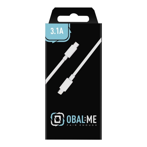 Кабел OBAL-ME Fast Charge от USB-C към Lightning, 1m, Бял