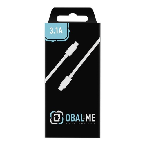 Кабел OBAL-ME Fast Charge от USB-C към USB-C, 1m, Бял