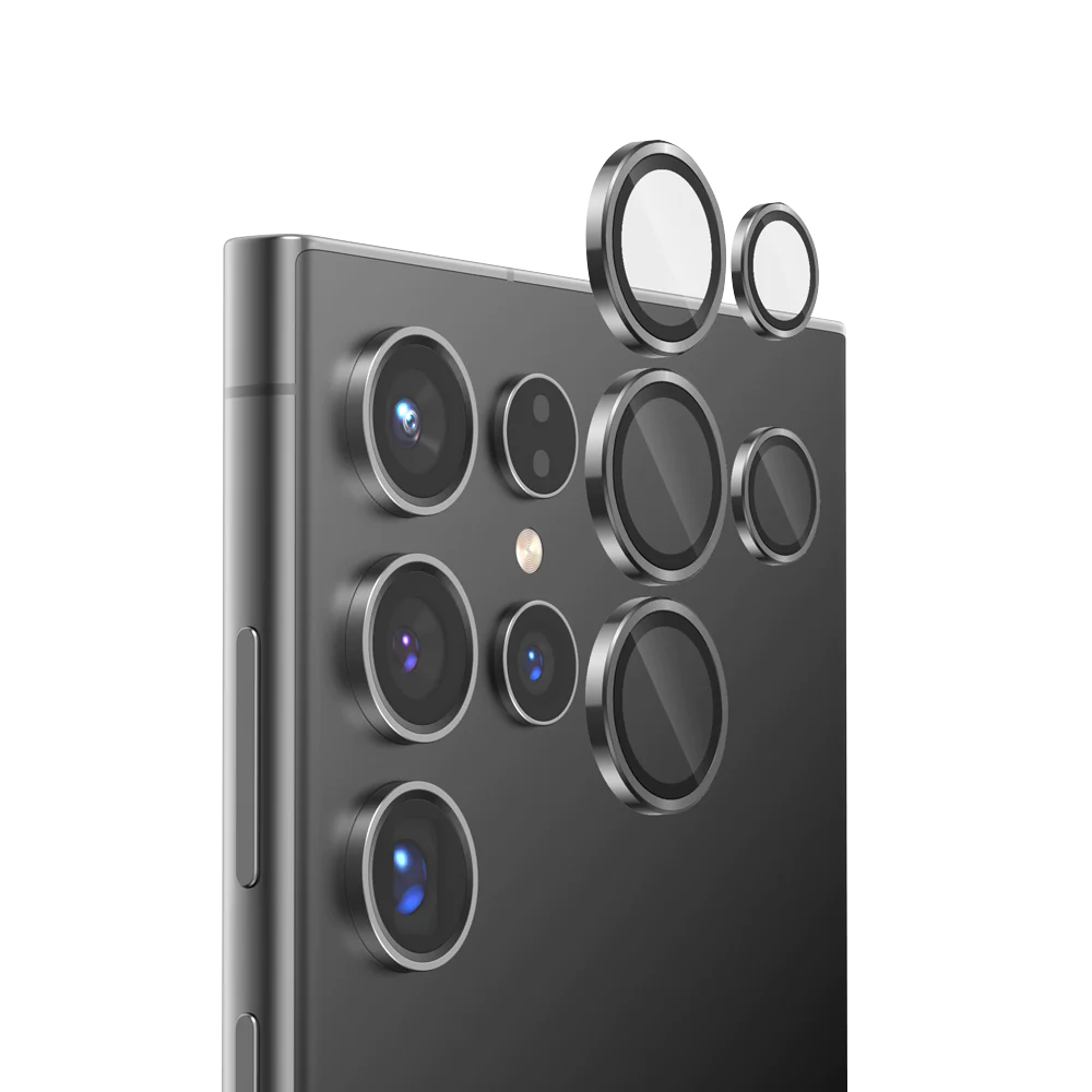 Стъклен Протектор HOFI Camring Pro Plus за камерата на Samsung Galaxy S24 Ultra, Черен