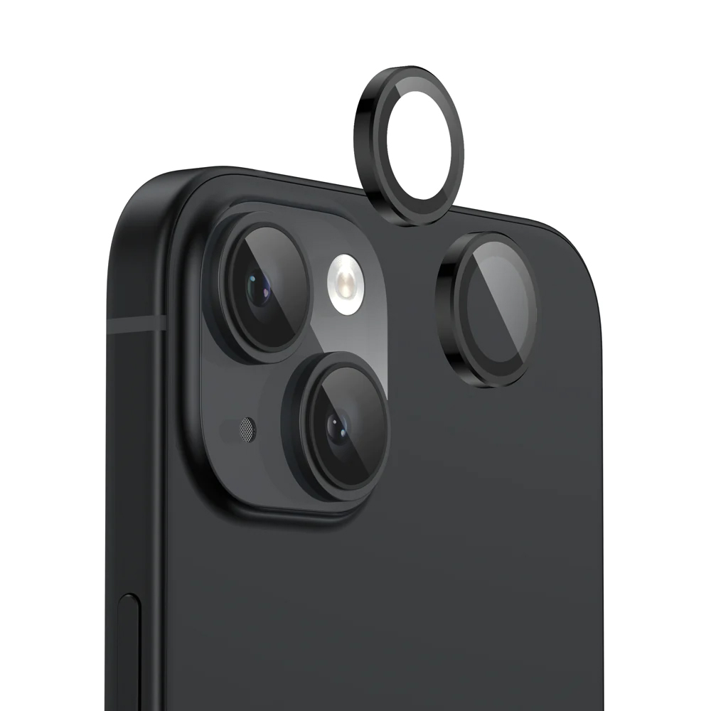 Стъклен Протектор HOFI Camring Pro Plus за камерата на iPhone 15 / 15 Plus, Черен